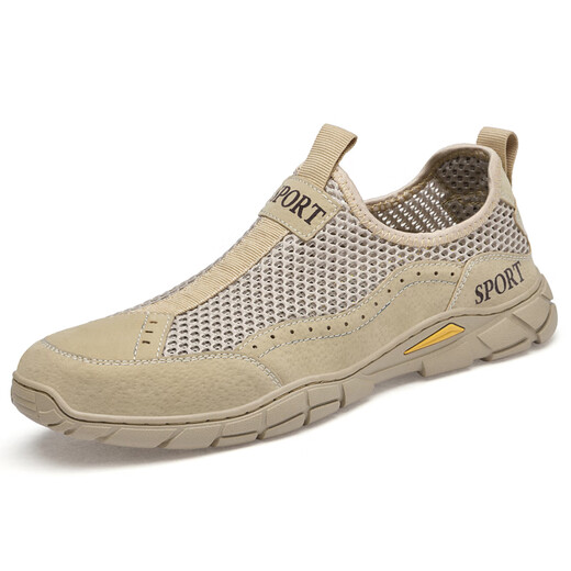 Jeep Jeep Shoes para hombres 2025 Nuevas sandalias de pan de malla transpirable Sandalias de pie al aire libre Hollow Hollow Hollow Hollow Beach Shoes A683 Collection y regalo de Men's A683 Caki 38
