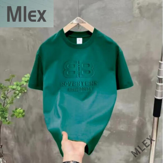 MLEX电迈服饰新款立体钢印双B字母休闲.T恤 YS 9856男女款 白色 M 90-110