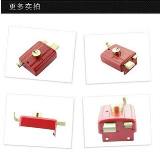 XMSJ定制559三保险锁6172双狮双舌弹子556防盗锁老式铁木反舌机械锁 内 带钥匙