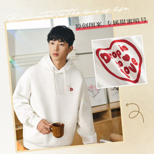 Anta (ANTA) hooded sweatshirt, the same style as men and women couples 2025 autumn new couple loose long-sleeved top 172528701 C3892 gray flower gray-1 S