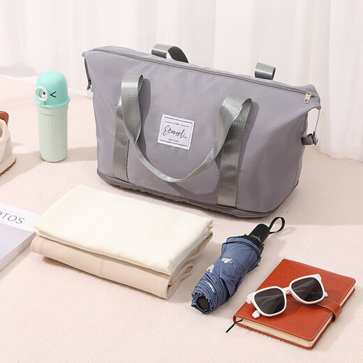 Easy Travel Package for men and women large capacity expansion can be used to trolley suitcase storage for delivery bag business trip duffel bag gray
