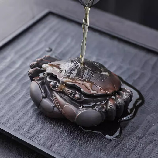 Dingjiacheng purple pottery crab tea drain all-ceramic one-piece filter set can raise tea pets ornaments household tea filter net tea partition crab filter tea pet