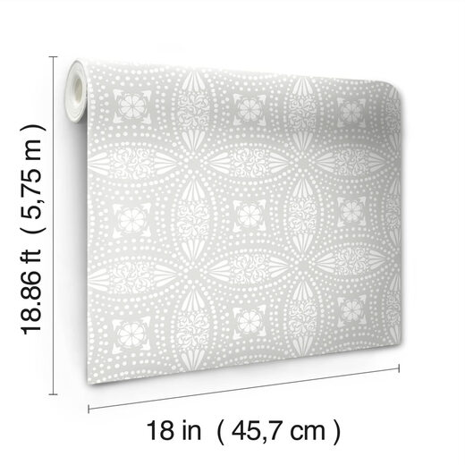 RoomMates RMK12172WP 灰色重叠*章即剥即贴壁纸