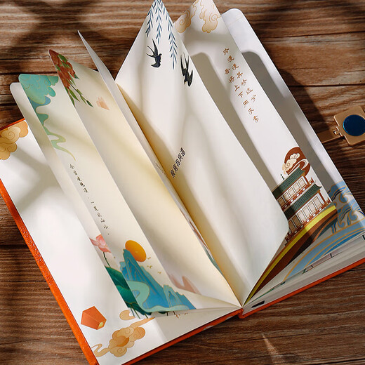 Xiaodian Chinesischer Trendstil Kultur- und Kreatives Handbuch Notizbuch Notebook Geschenkbox Set Lesezeichen Schreibweichung Souvenirs Student Abschluss Souvenirs Lehrertag Geschenk für Unternehmensbirthes Neujahr Geschenk