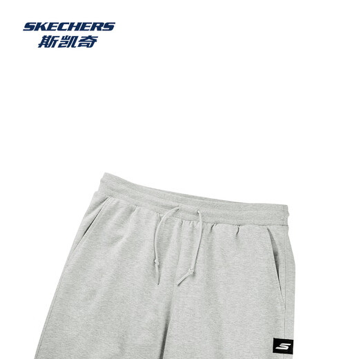 斯凯奇（Skechers）裤子男子春夏休闲针织长裤宽松运动健身直筒裤情侣 细纹理花灰/01T1 M