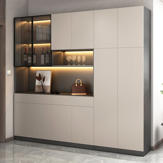 Armoire à vin Yingtang et chaussure armoire à vin intégré Entrée Entrée Armoire à chaussures Cabinet de rangement de portes de porte de porte intégrée 12240 * 40 * 200 Bag à l'étage Installation du sac