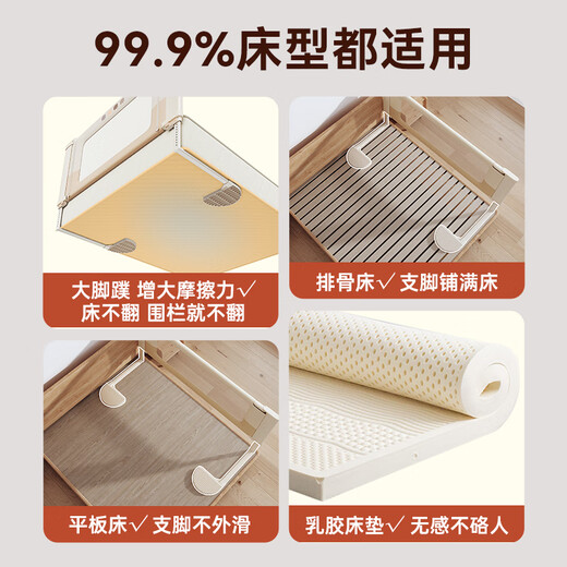 InnoTruth crib fence bed single-sided baby anti-fall fence three-sided safety bedside guardrail one baffle without punching Pink Rabbit-2 meters single-sided