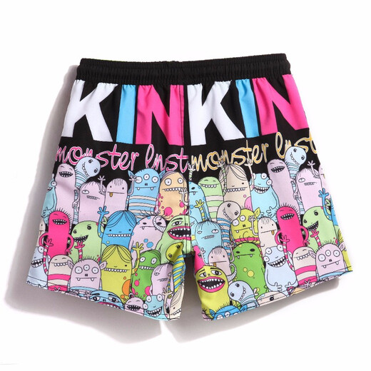 Gailang Elastic Schnelltrockne Kinder Badeanzug Jungen Strandhosen Lose mit Futterboxer Schwimmstämme Urlaub Mid-Large Virgin Hot Spring Hosen H677 Cartoon 10a (130-140)