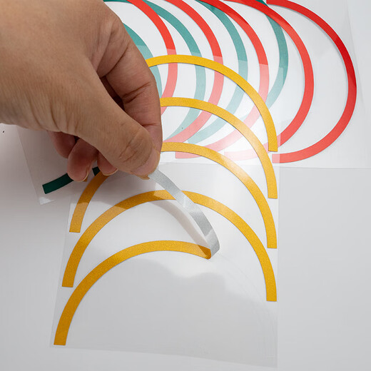 Shanglijin three-color pressure gauge stickers, instrument dial indication stickers, reflective stickers, logo stickers, semicircle 10cm, 15 strips (5 red, yellow and green strips each) * 1 pack