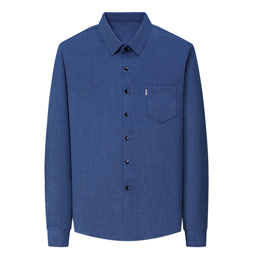 Zhixiang 2025 Camisa de algodón de primavera y otoño y línea de manga larga Camisa de solapa masculina La chaqueta superior de papá versátil e informal 9905 Prince Blue 3xl - sugerido 155/170Jin [Jin equivale a 0.5 kg]