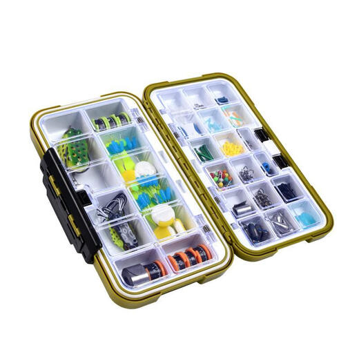 Raft core fishing accessories box multi-functional lure box fishing gear large storage box fish hook box double-layer box lure box large lure box green