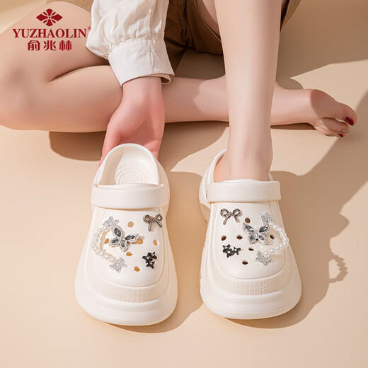 
Yu Zhaolin (YUZHAOLIN) hole shoes women's beach shoes fashion accessories thick-soled heightened sandals for outdoor wear YE699 white 37/38