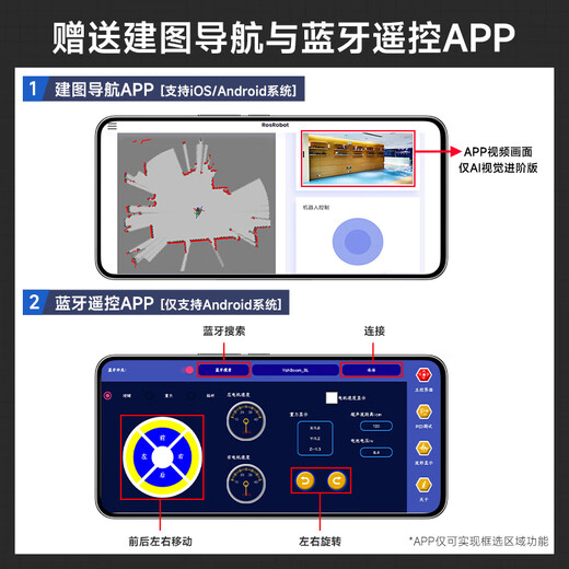 
YahBoom MicroROS robot two-wheel self-balancing ROS2 car AI visual recognition SLAM map construction navigation ESP32 SLAM standard version