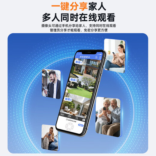 海威曼5g太阳能监控摄像头双板三画面三旋转免流量无电无网超高清360度无死角带夜视全景全彩户外防水 【5g终身免流量】双太阳能板+三画面+128G