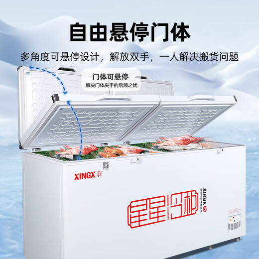 星星（XINGX）冰柜商用大容量商用一级能效518升528GE冷柜卧式冷藏冷冻转换卧保鲜冷柜雪糕店超市餐饮店 【中梁除霜】718L商用冷柜728GE