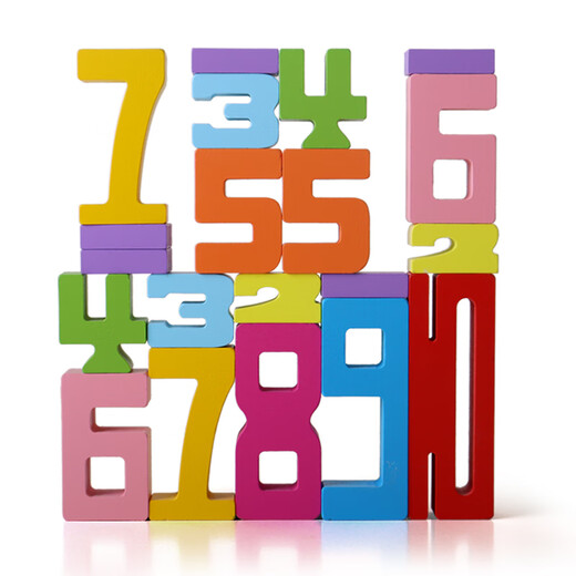 JPHZNB Kinder digitale kognitive Bausteine, große Partikel, hölzerne mathematische Bausteine, Eltern-Kind-Logikzone, Gehirnbetriebene Early Education Toys [Boutique Holzbox] 27 große Buchenzahlen