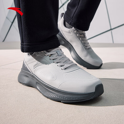 ANTA Basic Walking丨Lightweight and Comfortable Sports Shoes Men's Cushioning Walking Training Shoes Mesh Brocade Gray/Crystal Gray-6 39