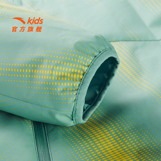 ANTA Children's Jacket Men's and Older Children's Clothing 2025 Spring and Summer New Simple and Comfortable Hooded Woven Sports Top Sun Protection Jacket Fisheye Green-3 130 cm/Kids cm