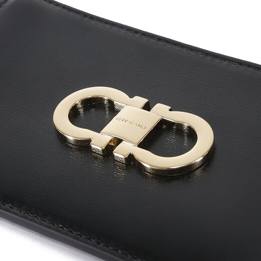 Second-hand 99 new unused Ferragamo women's bag women's leather Gancini credit card bag card holder 220629 0770767 black
