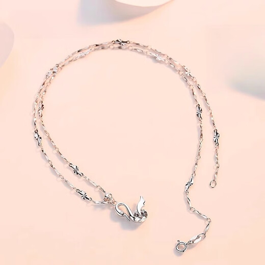 Ji Shizhe pt950 platinum platinum necklace female swan 2025 new clavicle chain Chinese Valentine's Day birthday gift for girlfriend noble platinum model-swan necklace