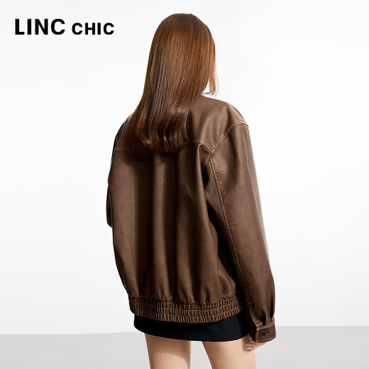 La nueva chaqueta corta de cuero de proteína Pilot's Pilot de Jin Yujie para la chaqueta suelta de la solapa corta de la mujer S251JK033Y