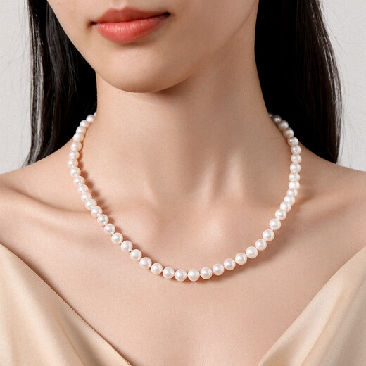 Pearl Queen Yunhua Freshwater Pearl Necklace S925 Silver Love Button Full Bead Necklace Birthday Gift for Women