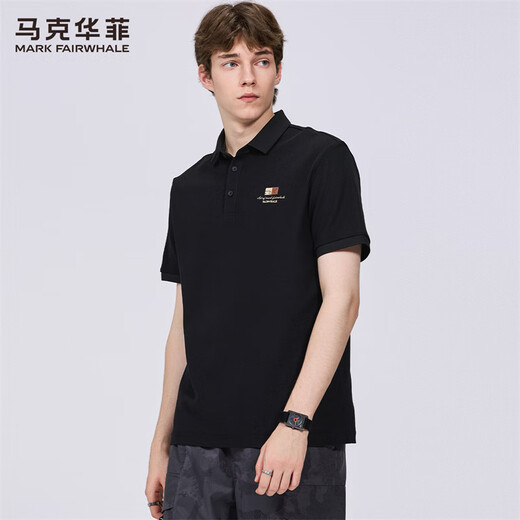 Mark Huafei 7A antibacterial lapel short-sleeved Polo shirt men's 2026 summer new trend youth embroidered T-shirt 5406 dark blue 102 XL (180) (recommended 145-160Jin Jin equals 0.5 kg)