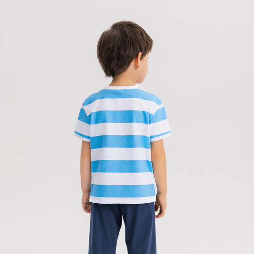 Decathlon (DECATHLON) outdoor/sportswear round neck 300 series moisture-absorbent quick-drying elastic children's light Prussian blue one size M 89-95c 2-3 years old