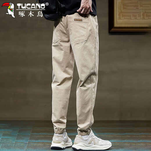 
Woodpecker (TUCANO) pants men's casual pants men's spring and summer tying work pants loose trendy sports men's pants Khaki XL