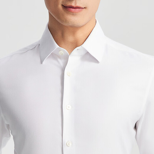 雅戈尔衬衫男TP免烫衬衫春夏青年男长袖衬衫全棉斜纹白衬衫商场同款 漂白素色YLTP110776BBA 40 （175/92A）