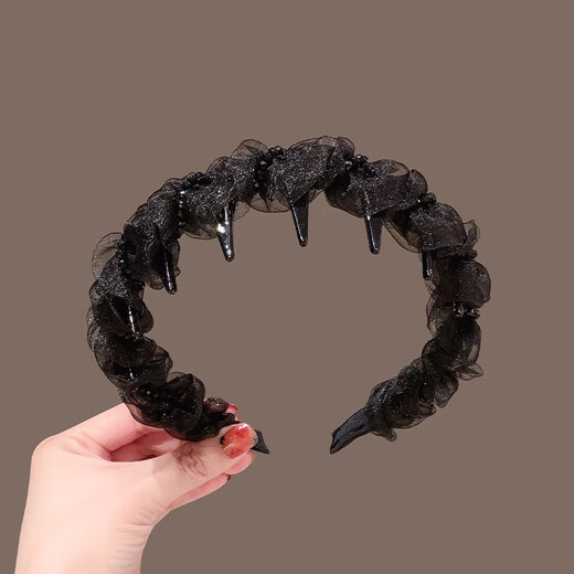 Idel black headband women's spring and summer 2025 high skull headband face wash hair band pressure hairpin hair bundle headband birthday gift F3267 tulle headband