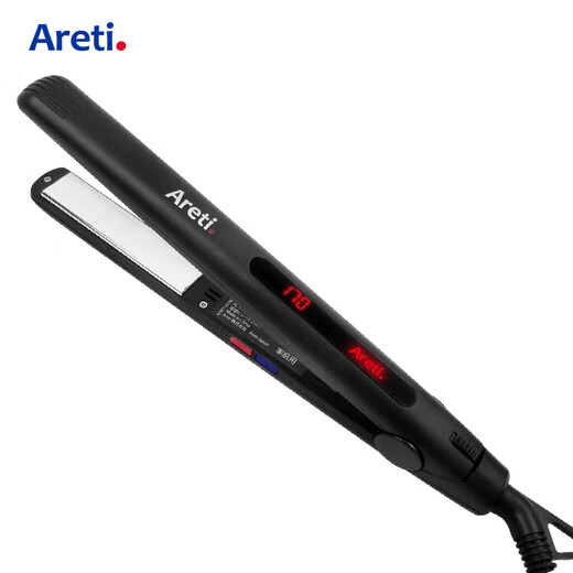 Areti Japanese curling rod straight hair comb straight board clamp straight roll dual-purpose ply artifact pure ceramic panel negative ion ply 15mm/20mm does not hurt hair girls gift i679 black titanium alloy coating