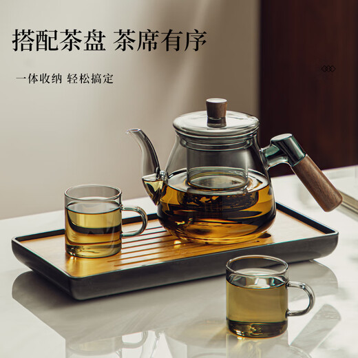 Mud teapot tea water separation glass teapot high borosilicate large capacity thickened heat-resistant kettle office tea drinking men