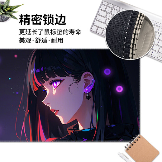 Трехцветная кошка Beautiful Girl Mouse Pad Super Big High Computer Desk Pad 2D-анимация E-Sports Специальная настольная настольная сгущенная клавиатура может быть настраивана в сгущенном сгущенном блоке