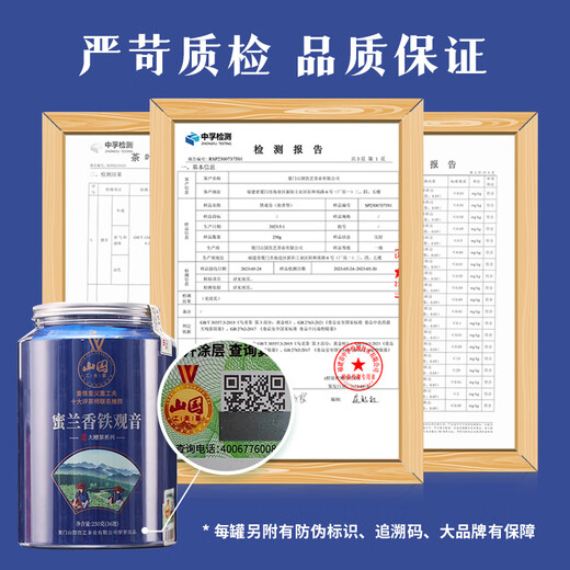 山国工夫茶乌龙茶 安溪铁观音浓香型蜜兰香2025新茶250g罐装 茶叶送礼自己喝