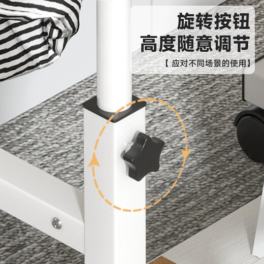 Dianying Computer Desk Bedside Small Table Home Liftable Mobile Bedroom Table Desk Writing Desk Simple ZDZ-8 Warm White Upgraded Thickening 80*40-Double Layer