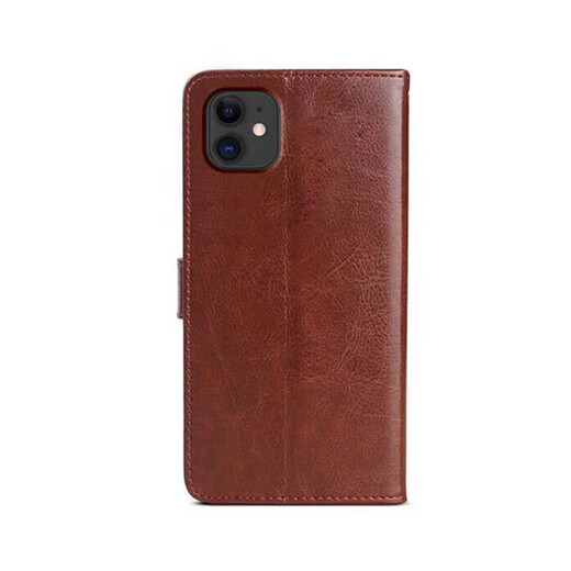 
MR.GJ suitable for Apple iPhone 11 mobile phone case Apple 11 flip leather case 6.1 inch wallet card-packable anti-fall silicone soft case protective case simple iPhone 11 [brown]