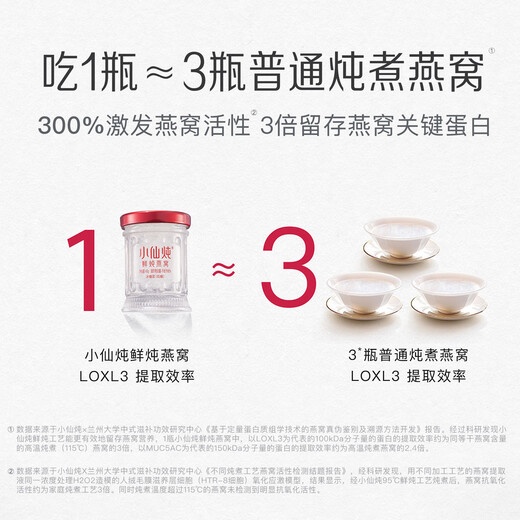 Xiaoxian Stew [Nouveaux produits sur le marché] Nid d'oiseau cuit frais Bouteille fraîche Fresh 43G Produits nutritionnels nutritionnels pour les femmes enceintes et les personnes âgées Instant Bird's Nest Annual Package 43G * 336 Bouteilles - Faible sucre - 7 bouteilles par semaine