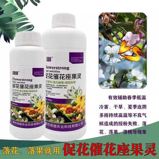 Promote flowering, encourage flowering and fruit setting, strengthen flowers and protect fruit, pollinate and protect fruit, prevent fruit falling, fruit trees, fruits and vegetables foliar fertilizer 500g*2 bottles
