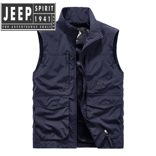 JEEP SPIRIT吉普精神春秋季男士马甲多口袋运动宽松大码坎肩工装外套男 7009卡其 3XL 【176-195斤】