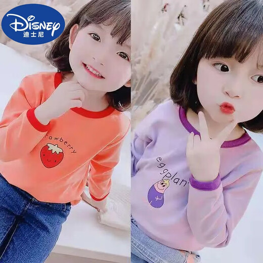 Disney (Disney) Pure Cotton Girls T-Shirt T-Shirt Langarmed Frühlings- und Herbst-Tops Neues modisches Stil Baby Girl Internet Promi Trendy Wear 829 Models Pink (garantiert reine Baumwolle) Frühlings- und Herbststil 100 Empfohlene Höhe 90cm30jin [Jin gleich 0,5 kg]