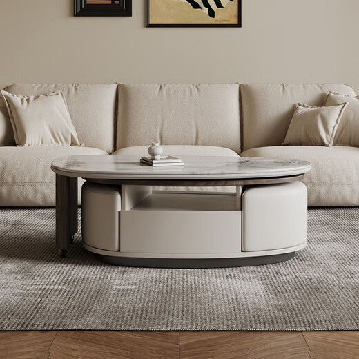 Dipu slate coffee table cobblestone special-shaped minimalist creative shape retractable storage designer side table tea table 2477