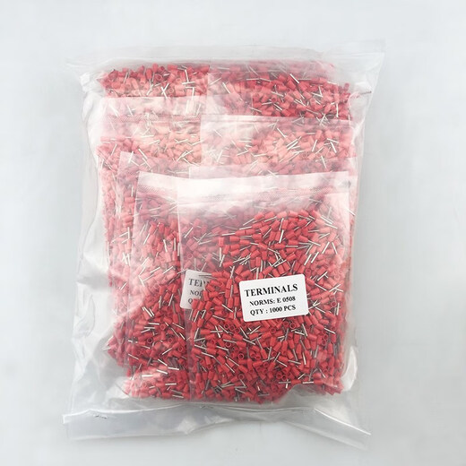 Puli Pula 0508 E7508 E1008 E1508 E2508 Röhrentyp Nadel Typ Kaltes Krimpanterminal Kupferdraht Ore O. E1508 (1,5 Quadrat 1000 Stück Messingrot rot