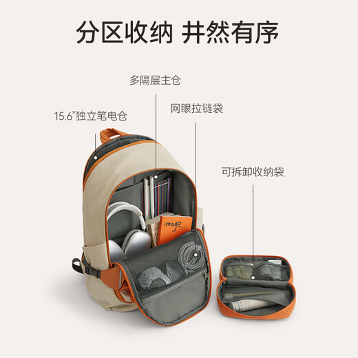 BAGSMART Backpack Lightweight Backpack for Men and Women Multifunctional Commuting Large Capacity Business Trip Bag College Student Computer Bag Travel Bag Gray (Can Accommodate 15.6-inch Notebook)