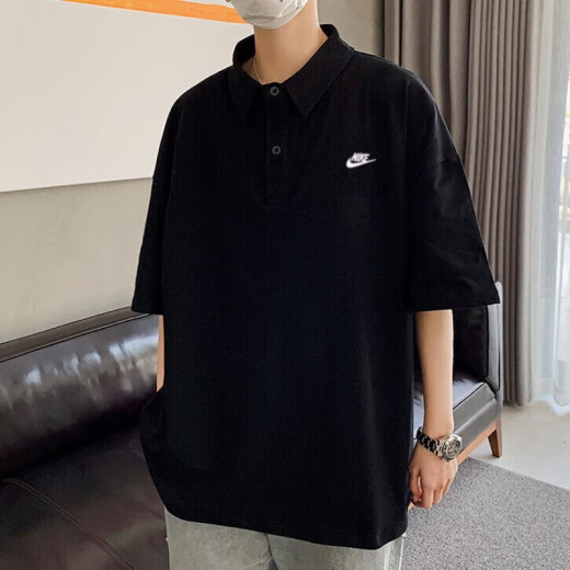 NIKE短袖男上衣 25夏季新款舒适透气翻领纯棉商务POLO衫运动休闲T恤衫 FN3895-010/主推 S