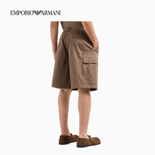 EMPORIO ARMANI/阿玛尼官方旗舰【父亲节礼物】新款男士宽松百慕大短裤2025夏季 U6195-珠光巧克力色 50 (L)