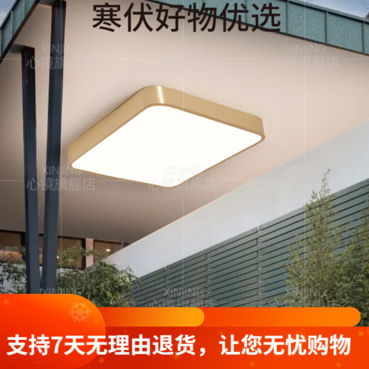 JPHZNB户外吸顶灯别墅大门口门前灯室外过道阳台灯防蚊虫庭 X3893-500/方形