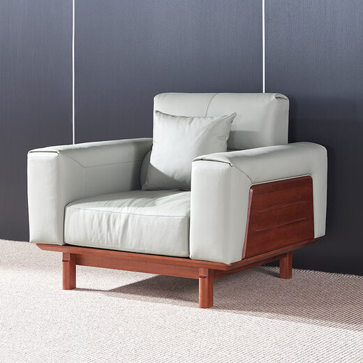 光明实木沙发现代简约软包沙发客厅楸木沙发 3894 1+1+3组合