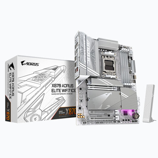 
GIGABYTE Mini Ice Sculpture X870I AORUS PRO ICE motherboard DDR5 ITX mini small motherboard ITX motherboard supports AMD CPU AM5 9900X/9700X Mini Ice Sculpture X870I AORUS PRO