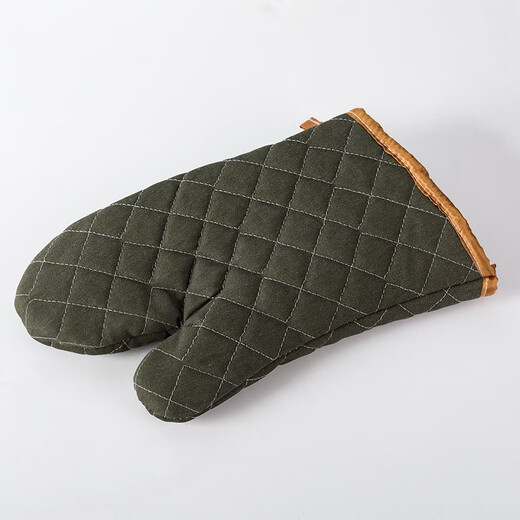 Pickup Cat Thickened Insulated Baking and Barbecue Special Gloves Kitchen Oven Microwave Anti-scalding High Temperature Resistant Household Off-White Medium-2 Pack